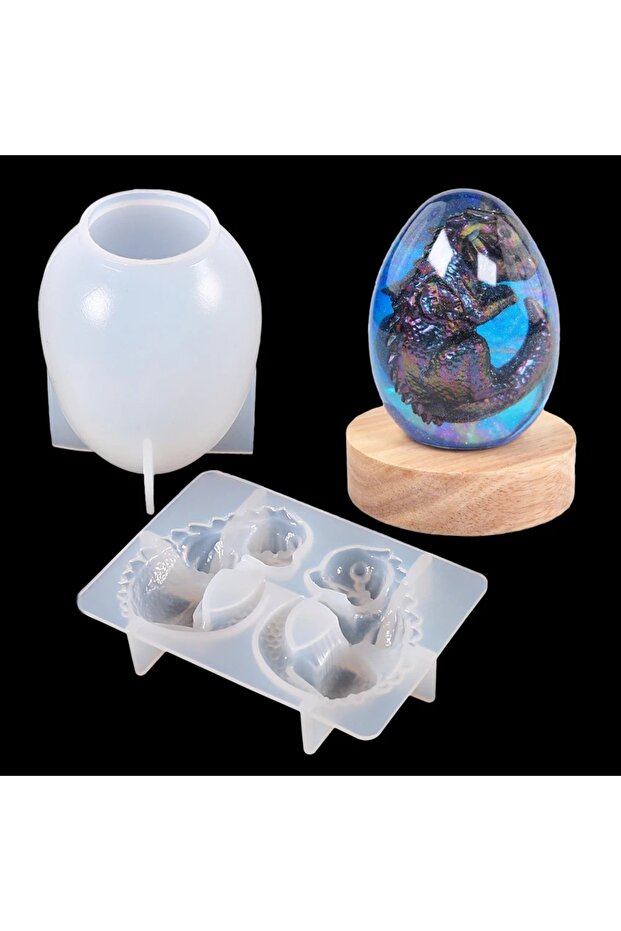 One set 3D Dragon Egg Silicone Resin Mold DIY Dragon Animal Candle Craft Ornaments Casting Resin Epo
