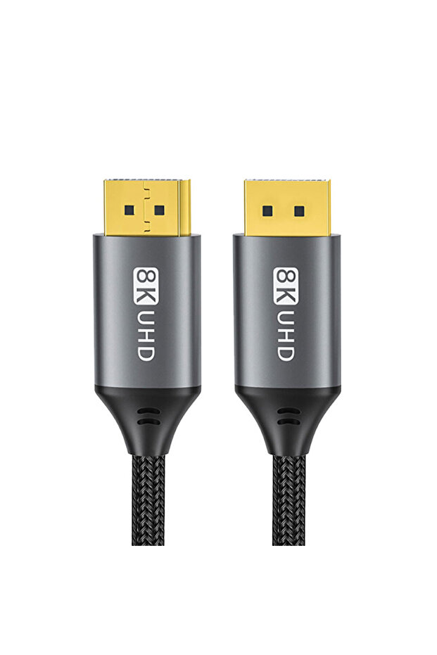 2m grey 8K DP Cable DisplayPort Cable 1.4 High Speed Display Port Cord 8K@60Hz G-Sync FreeSync 4K@14 - 1