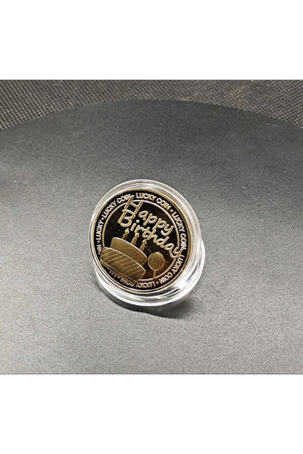 Gold Metallic Birthday Commemorative Coin Party Birthday Cake Wishes Gift Crafts Seal Gold Coin Mexi