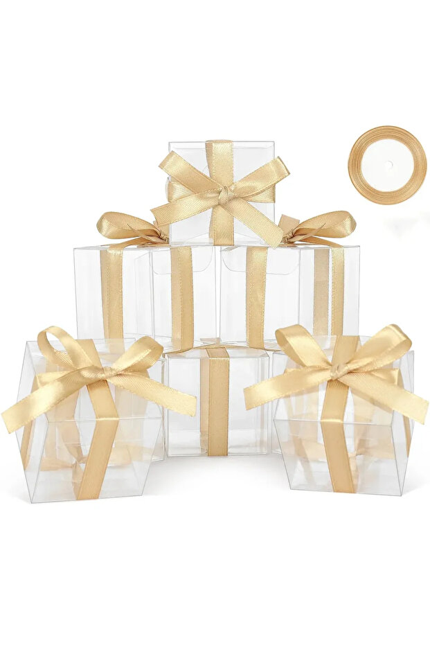 Other 5x5x5cm 2x2x2inch 2x2x2 Inch Clear Gift Boxes (With Gift Ribbon) 50pcs Clear Wedding Birthday