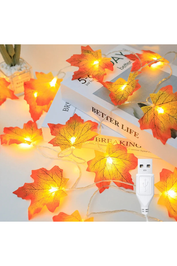 3m 20leds USB Plug Halloween Maple Leaf LED String Light Battery Operated Fall Foliage Fairy Light f