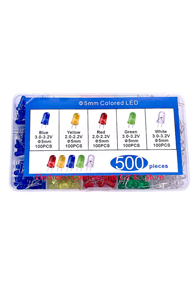 صندوق 5 مم - 500 قطعة 100/300/500 قطعة 3 مم 5 مم ثنائي باعث للضوء صندوق مجموعة إلكترونية F3 F5 ثنائي LED متنوع