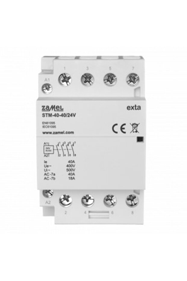 Modular installation contactor 40A 4xNO 24V ACDCF13 STM404024V - 1