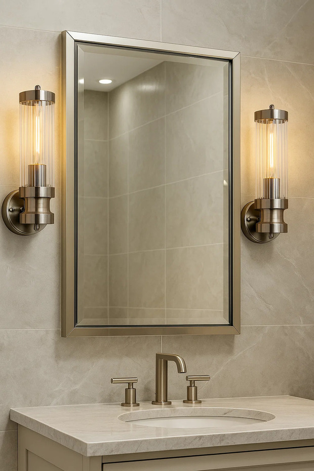 Yıldız Tekli Cam Aplik, Krom - 2