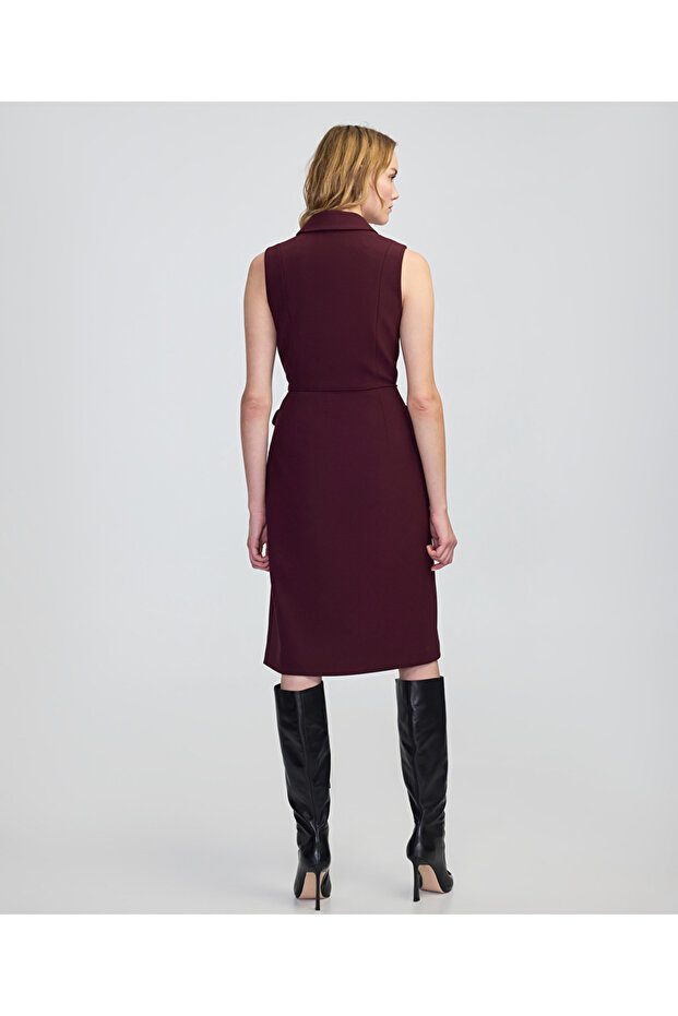 Geniş cepli midi elbise - 7