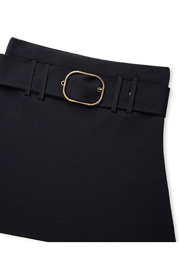 Kuşaklı triko etek - 4