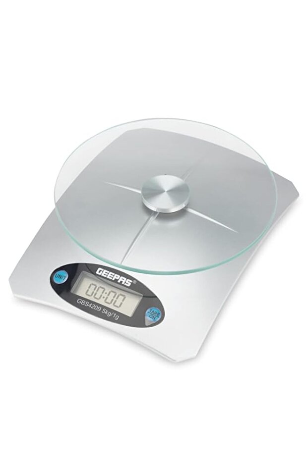 GEEPAS GBS4209 Digital Kitchen Scale 5Kg Capacity|Low battery and Over load Indication|Automatic Zero and Switch off|