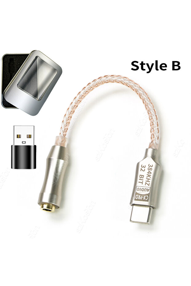 محول صوت طراز B ALC5686 USB-C إلى 3.5 مم ومضخم صوت سماعة رأس ومحول رقمي تناظري عالي الدقة 32 بت/384 كيلو هرتز وفك تشفير الصوت