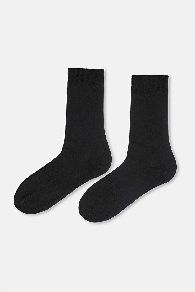 Siyah Erkek Basic Kaşmir Karışımlı Çorap - 2