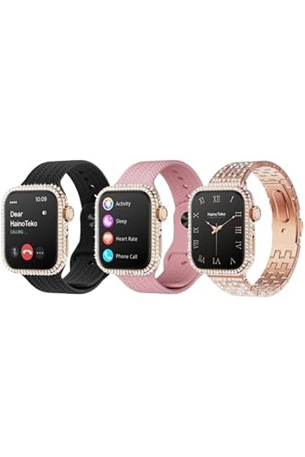 Haino Teko G 19 Mini Smart watch with 3 set strap and wireless charger for Ladies
