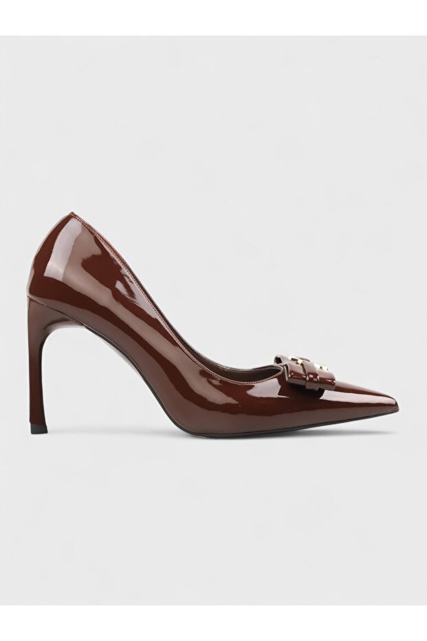 Women's Winter 11cm Closed Heel Shoes - 574 1256 - Brown Patent Leather
