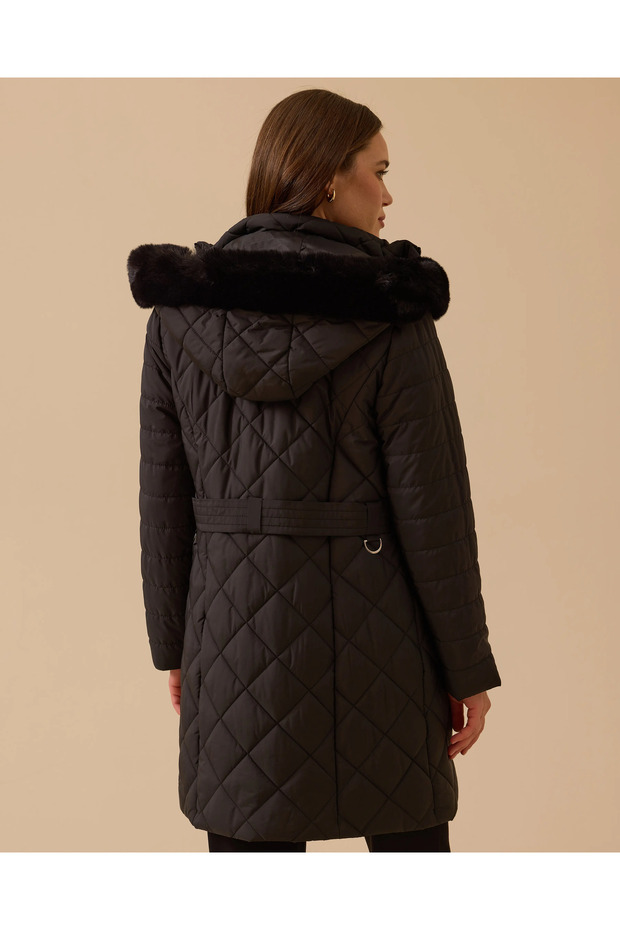 Kapüşonlu Kapitone Anorak Kaban - 4