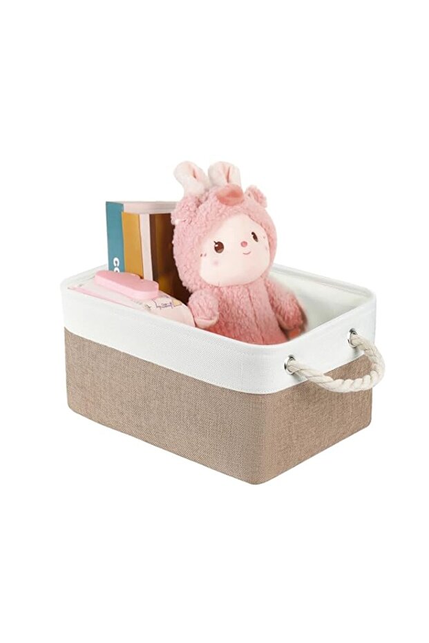 LordCom Storage Bins with Sturdy Cotton Handles(1 Pack), Fabric Storage Baskets for Organizing use - 1