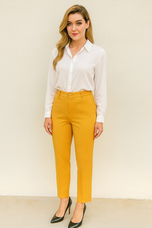 Crepe Fabric Carrot Model Premium Fabric Trousers