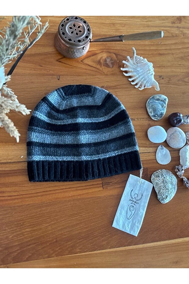 قبعة رجالية من صوف الحملان ذات نمط مخطط - 2