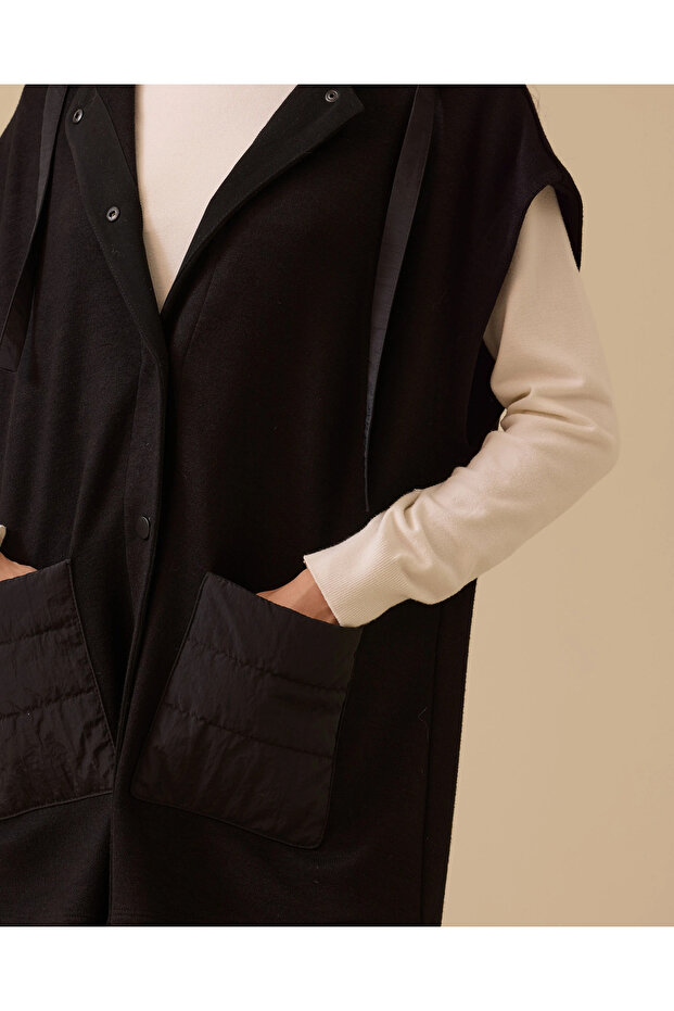Cep Detaylı Örme Yelek - 5