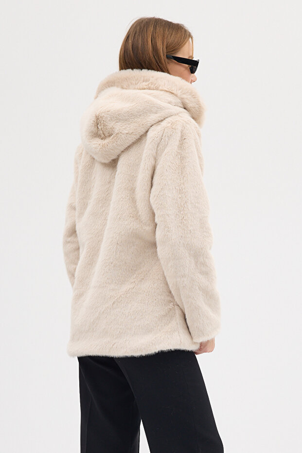 PREMİUM MİNK KAPŞONLU CEKET - 7