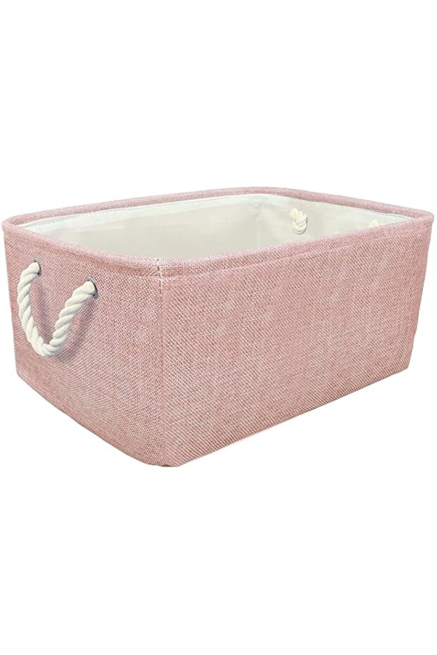 Emand Collapsible Storage Bins Basket,Foldable Large Canvas Fabric Tweed Storage Cubes with Handles - 1