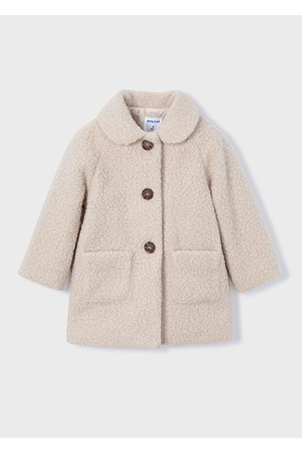 4439-49 Girl's Beige Fur Coat