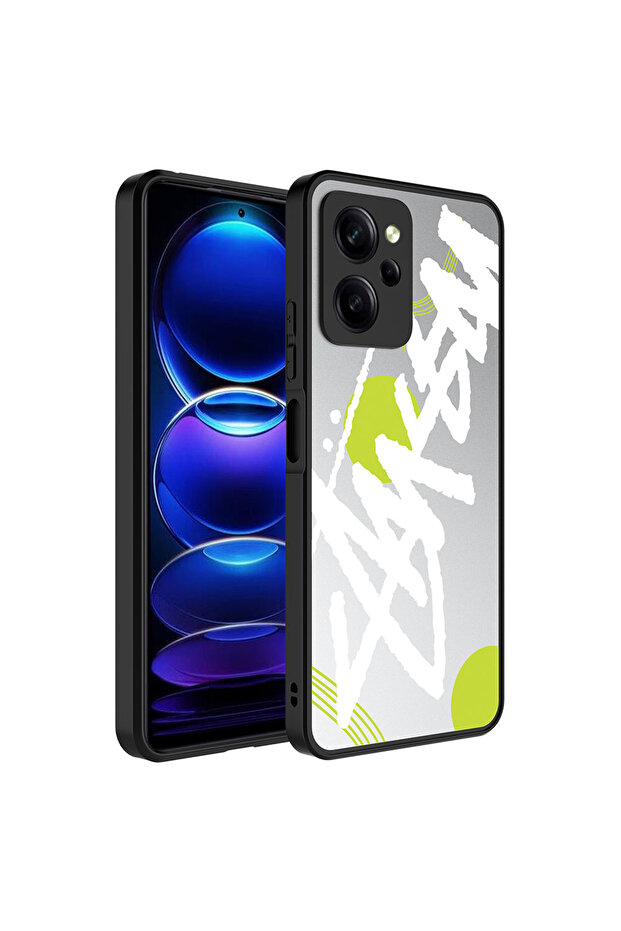 حافظة Poco X5 Pro ذات نمط مرآة لامعة مع حماية للكاميرا غطاء مرآة N7TH - نص - 1