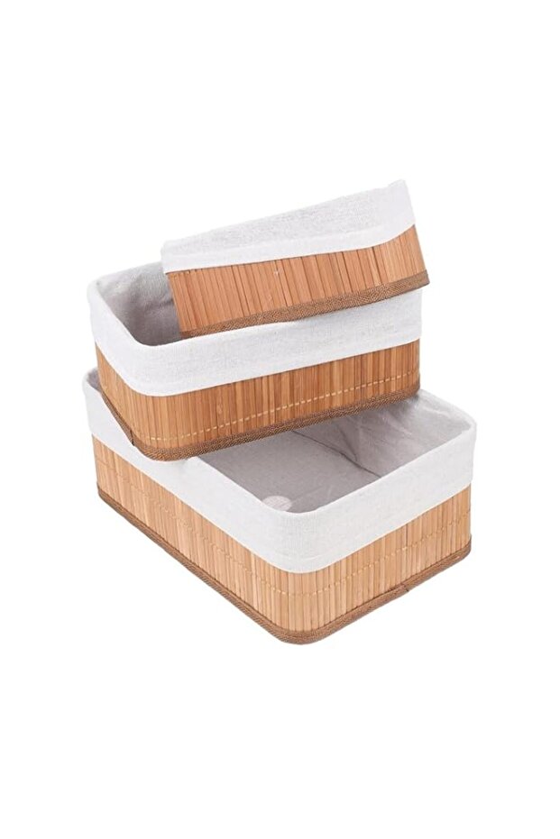 TAME Wicker Storage Baskets, Set of 3 Bamboo Storage Baskets For Organizing, Storage Bins Container - 1
