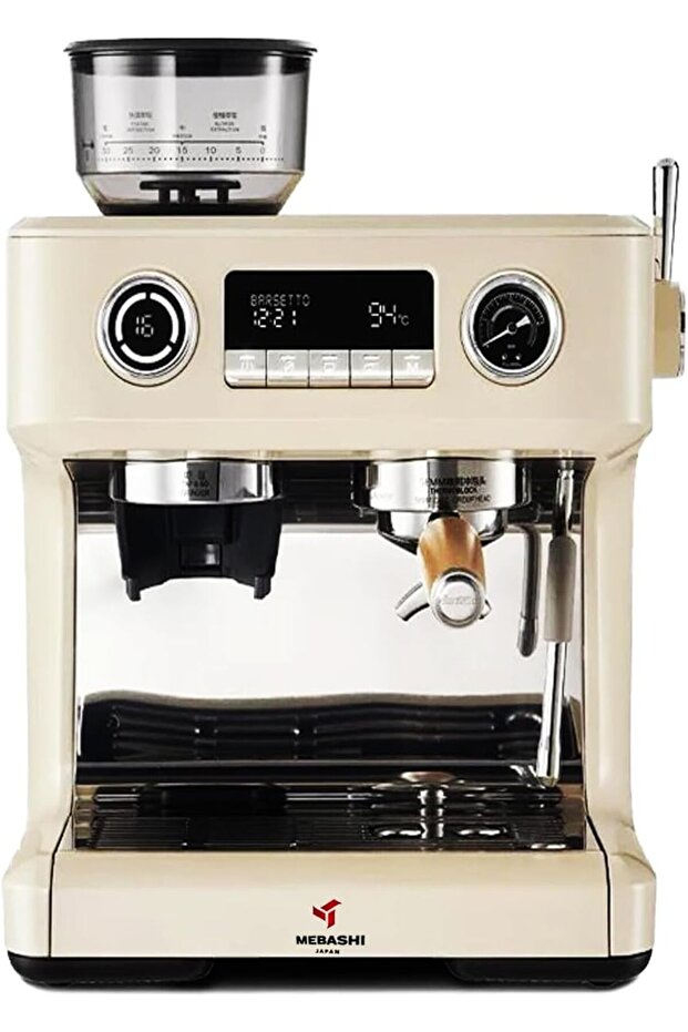 Espresso Coffee Machine with Coffee Grinder, 20 Bar Pressure Pump, LCD Screen, 8 Display Modules (ME-CCM2058)