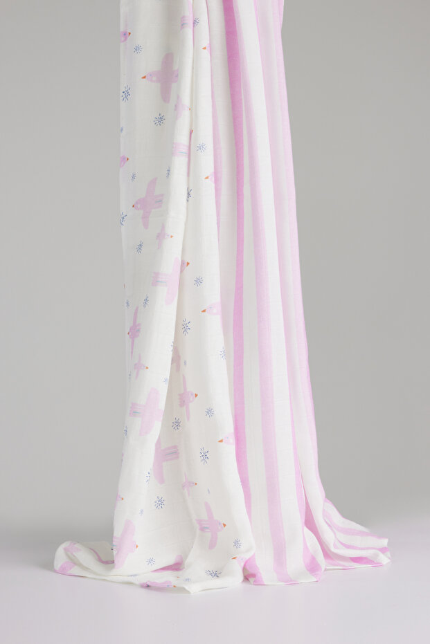 Pembe Müslin Örtü Seti - 1