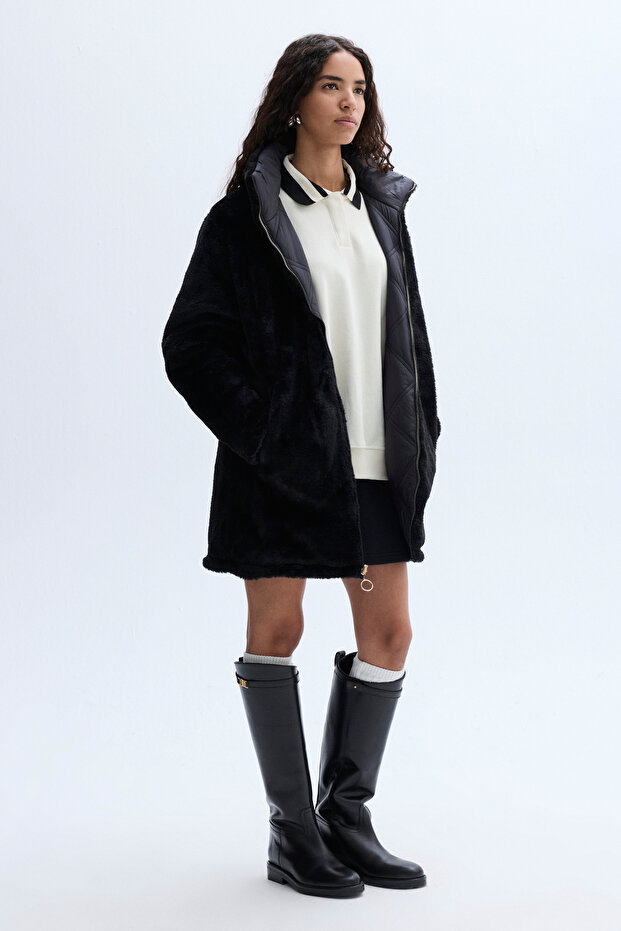 KAPİTONELİ ÇİFT TARAFLI PUFFER MONT - 5