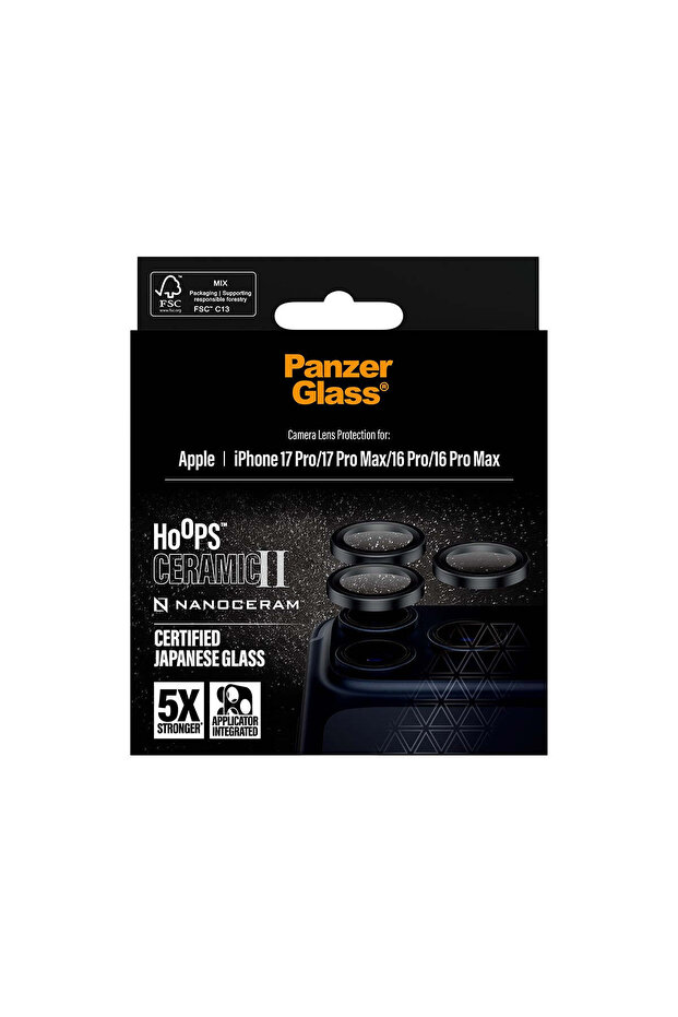 PanzerGlass® Hoops® Ceramic II Camera Lens Protector iPhone 17 Pro | iPhone 17 Pro Max | iPhone 16 P - 3