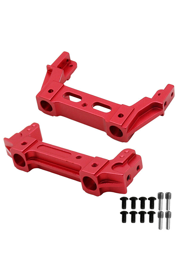 Red Front Rear Aluminum Alloy Front Rear Rail Bumper Mounts Stand for 1/10 RC Crawler AXIAL SCX10 II
