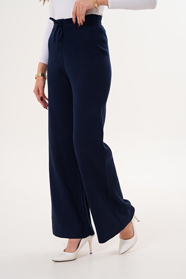 Kadın Bol Paça Triko Örme Pantolon 255166 - - 4