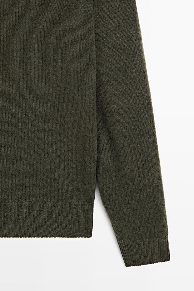 Yün karışımlı bisiklet yaka triko kazak - 7