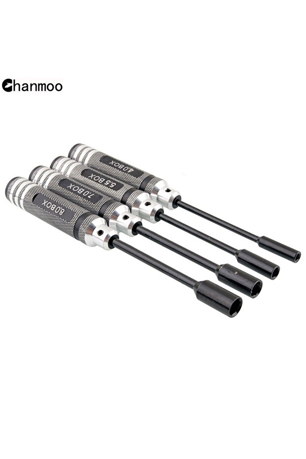 4pcs Black A H1.5/2.0/2.5/3.0/4.0/5.5/7.0/8.0mm Handle Allen Hex Screwdriver Key Driver Tools for RC - 1