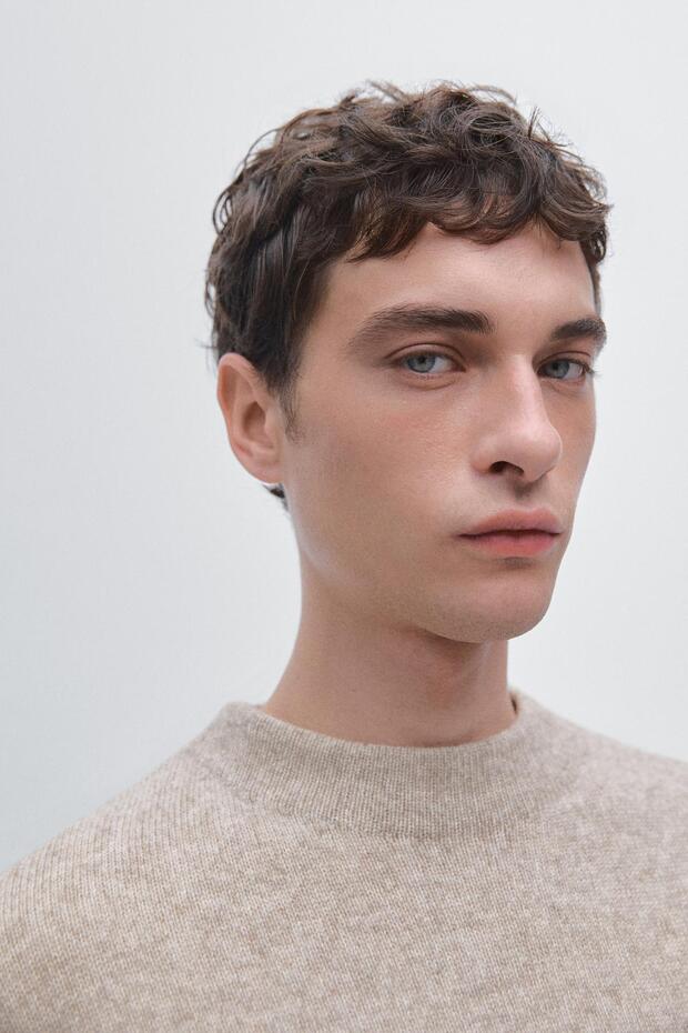 Yün karışımlı bisiklet yaka triko kazak - 3