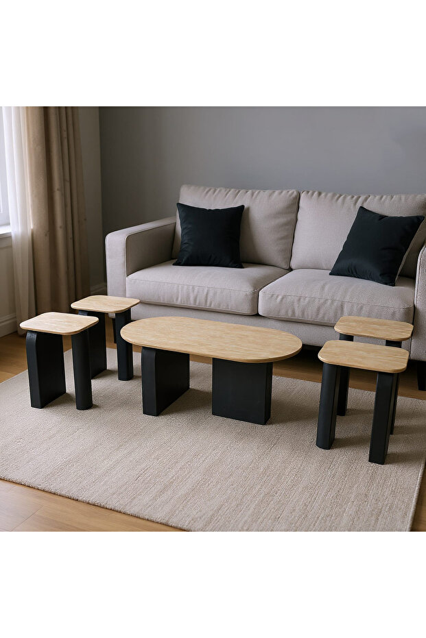 4+1 serving table set with modern design - 1