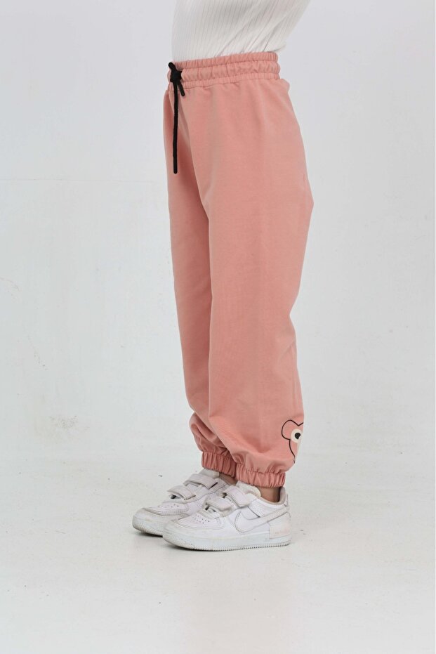 Girl's Leggings with Bear Print Tracksuit Bottom