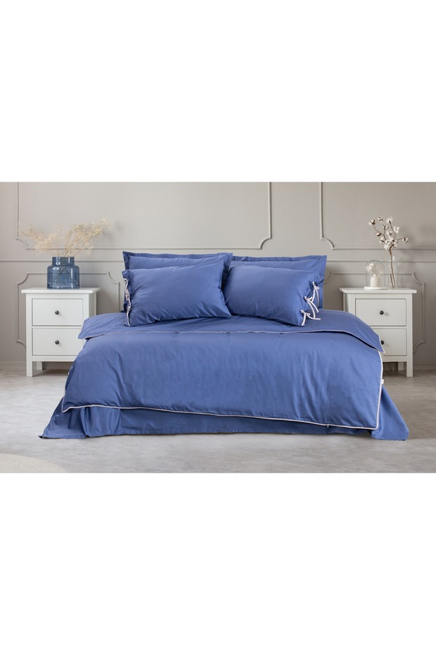 Cotton Piping Double Duvet Cover Set