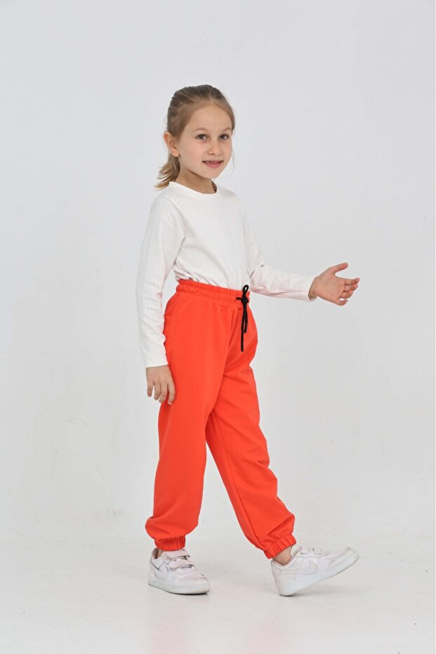 Girl's Leggings with Bear Print Tracksuit Bottom