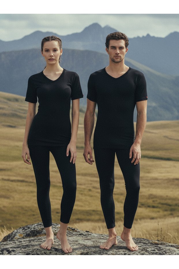 Unisex Thermal T-Shirt – V-Neck, Heat Retaining Winter Underwear 1263