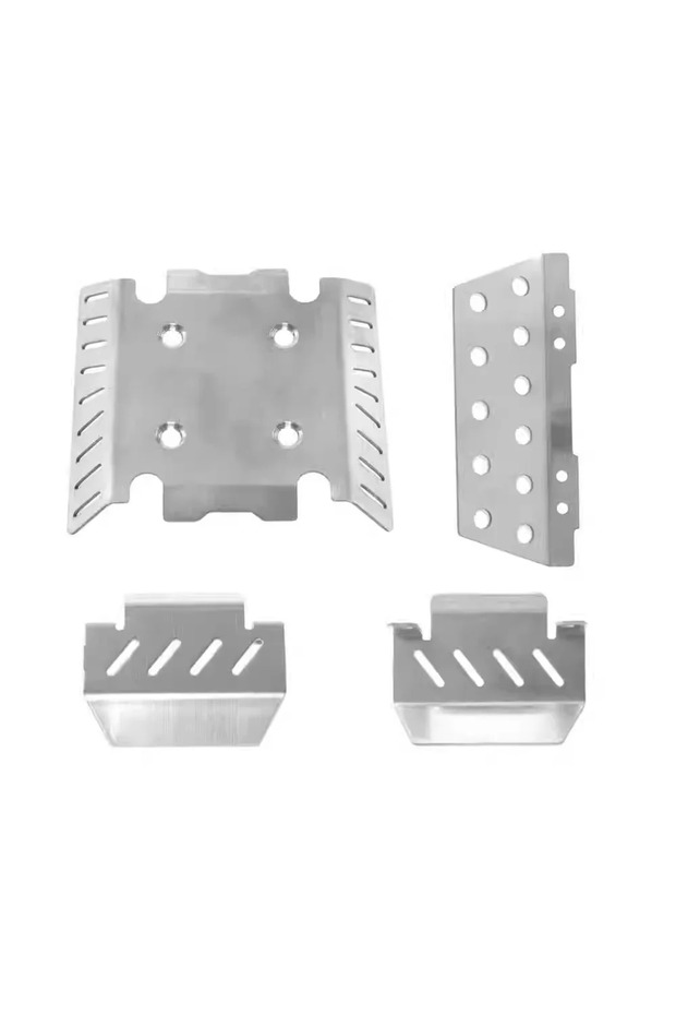 SILVER Stainless Steel Front and Rear Chassis Armor Protector for MJX H8H V1 V2 1/8 RC Car Upgrade P