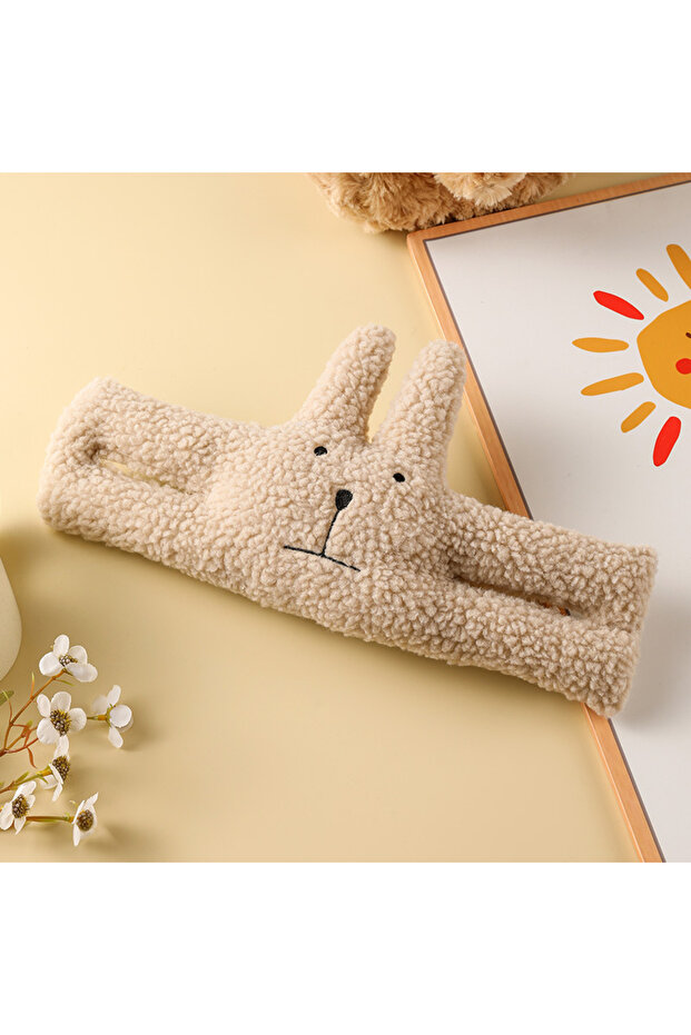 Beige rabbit Stretchable Door Stopper Gift - Pinch Guard Protector Prevents Slamming, Holiday Presen