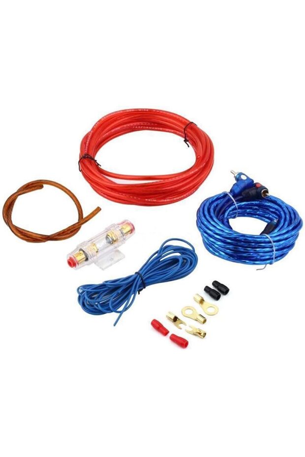 مجموعة توصيل مكبر صوت السيارة كابل طاقة AMP RCA، فيوز AGU، موصل حامل GA AWG مقاس 14 لـ C