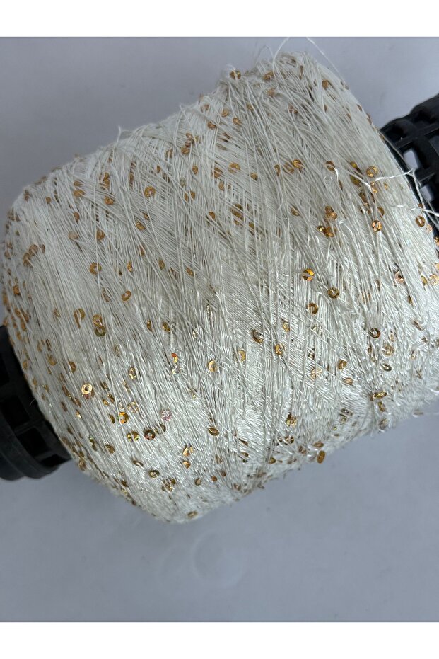 Beyaz Gold pullu ip - 2