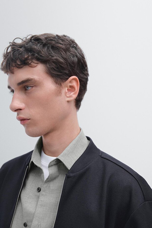 Fermuarlı bomber ceket - 4