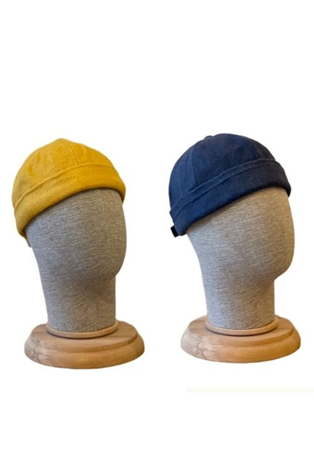 2 Pcs Winter Cashmere Cap Adjustable Docker Hat Winter Skullcap Hat Retro Hat Skullcap