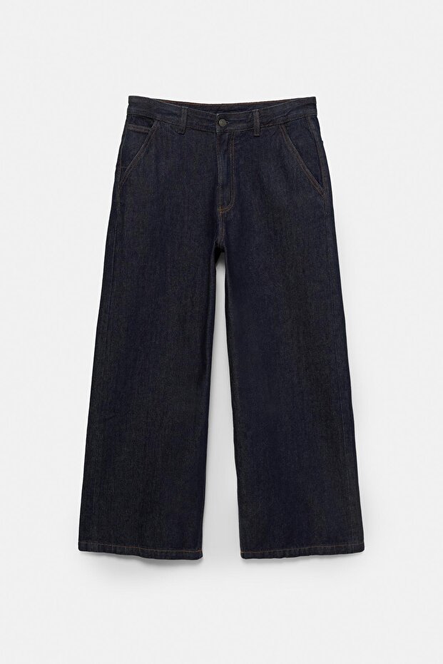 Düz kesim geniş paça jean - 7