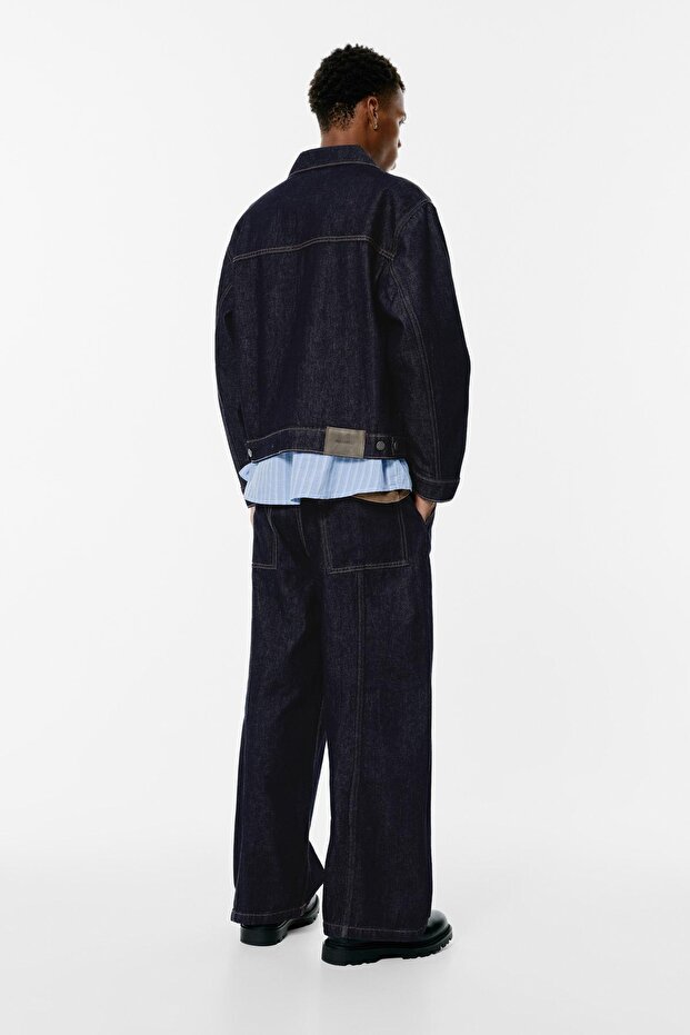 Düz kesim geniş paça jean - 5