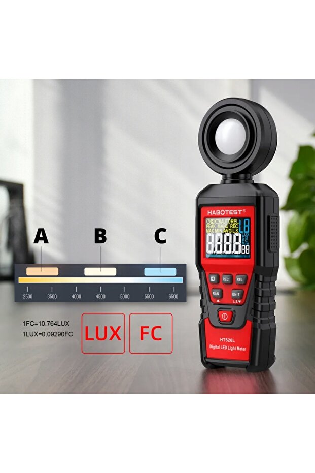 LUX METER LUX METER LUX ILLUMINATION METER WITH VARIABLE LIGHT COLOR - 4