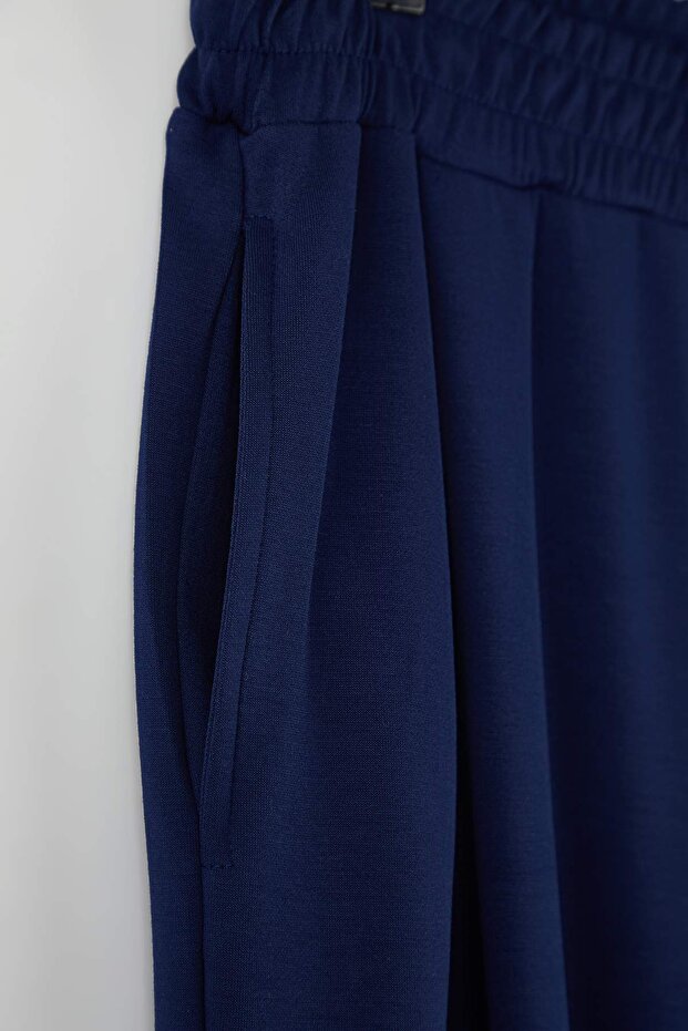 Indigo Havuç/Carrot Fit Dökümlü Büyük Beden Eşofman Altı TBBAW26AJ00008 - 7