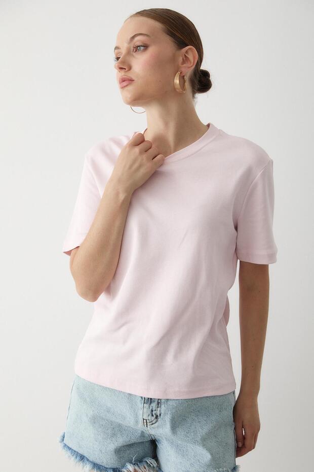 تي شيرت وردي أساسي - 7